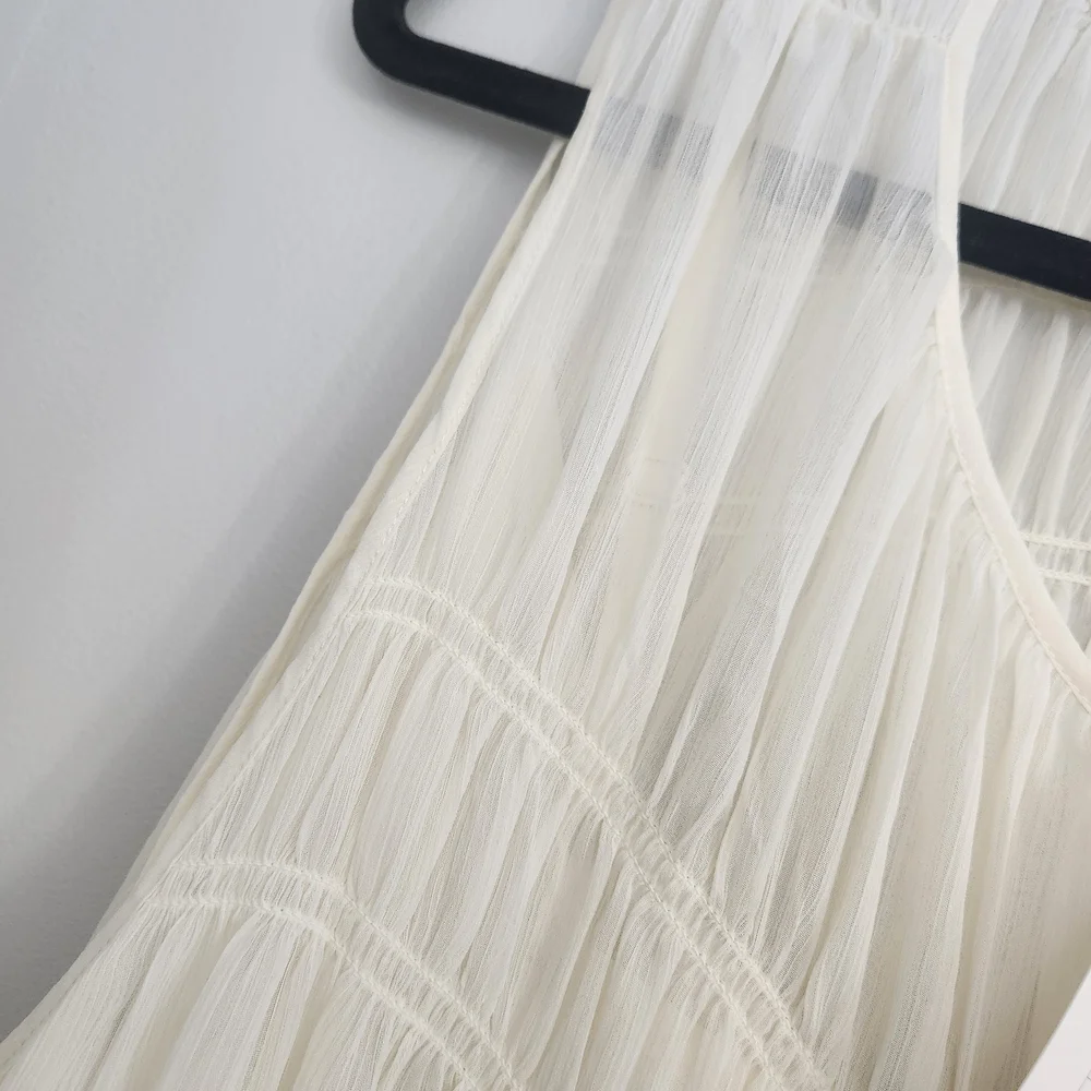 4X A New DAY Dress Elegant Cream Sleeveless Dress - Picture 2 of 5